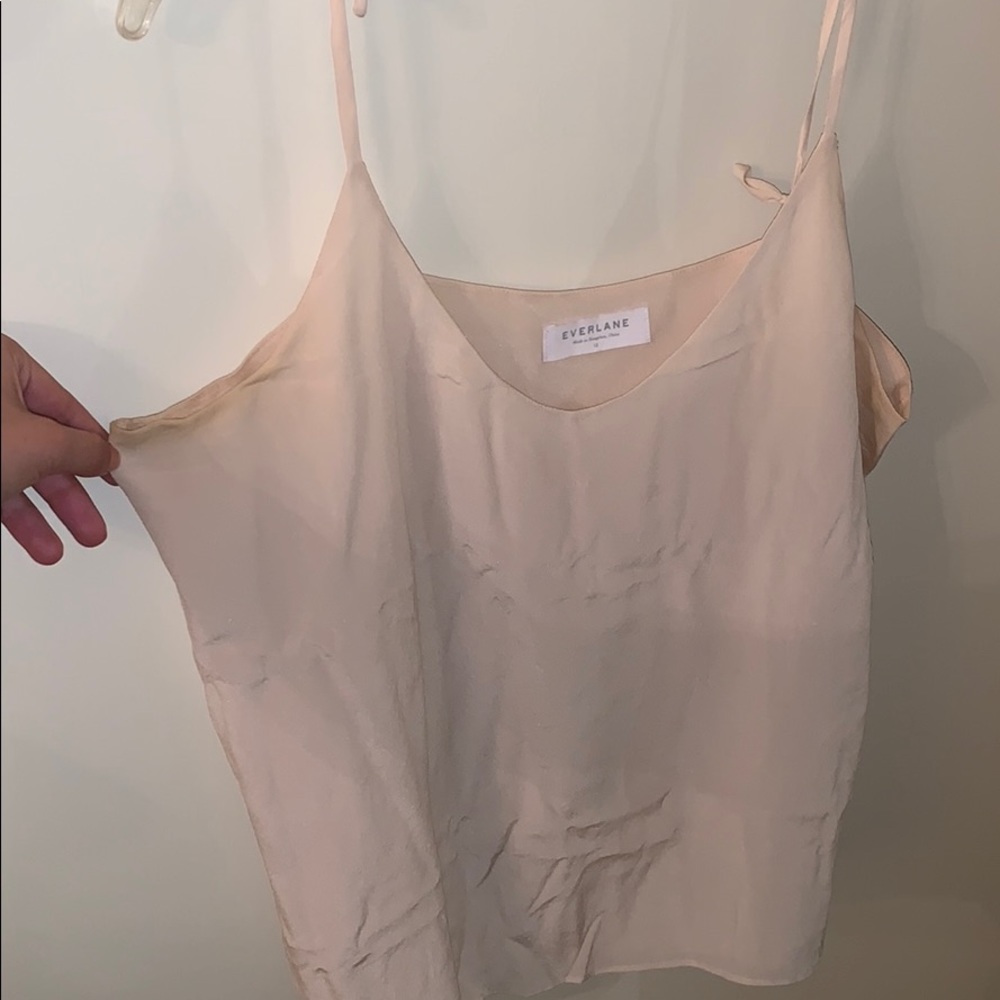Blush Pink Spaghetti Strap SILK Everlane Blouse